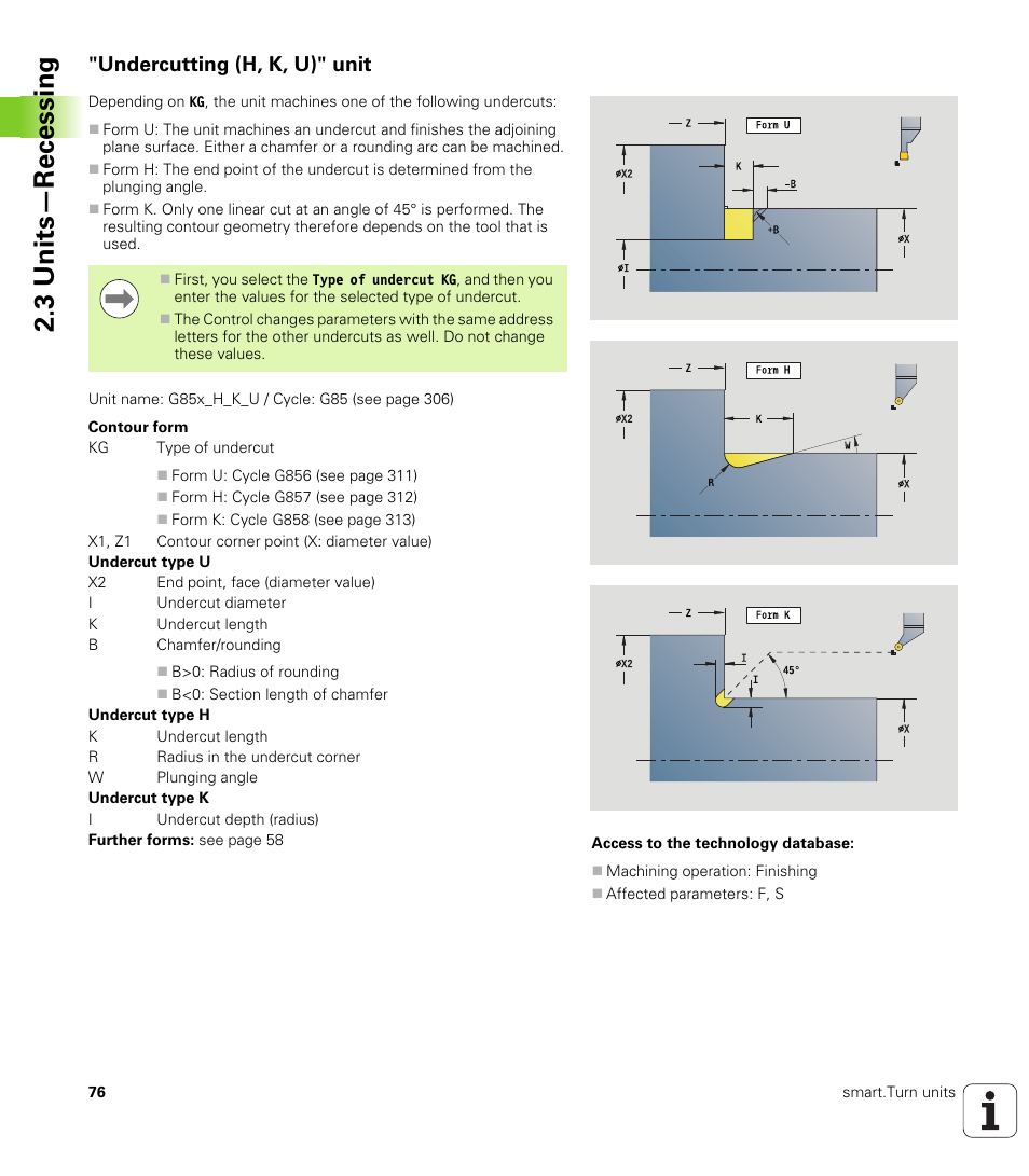 Undercutting (h, k, u)" unit, 3 units—recessing | HEIDENHAIN SW 548328-05 DIN Programming User Manual | Page 76 / 598