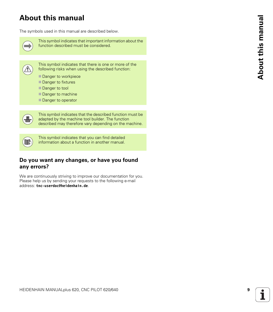 About this manual | HEIDENHAIN SW 548328-05 DIN Programming User Manual | Page 9 / 598