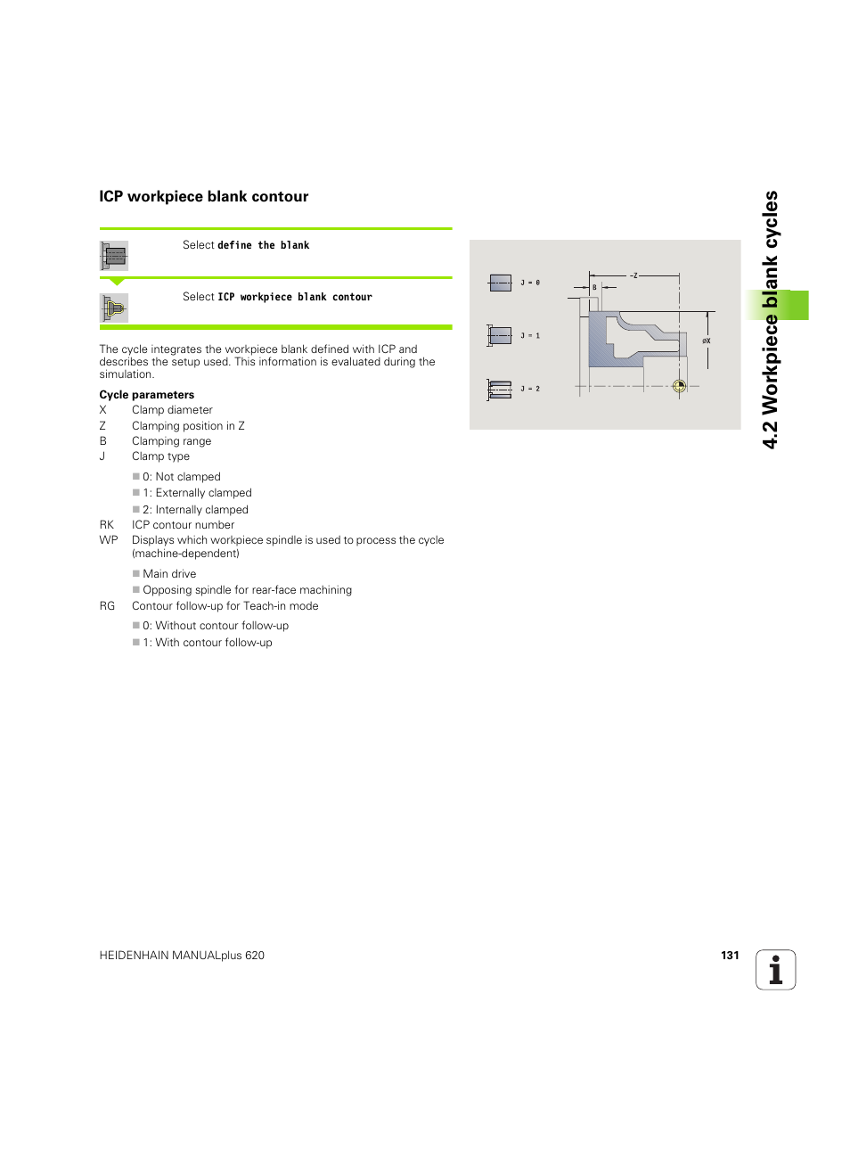 Icp workpiece blank contour, 2 w o rk piece blank cy cles | HEIDENHAIN SW 54843x-02 User Manual | Page 131 / 619