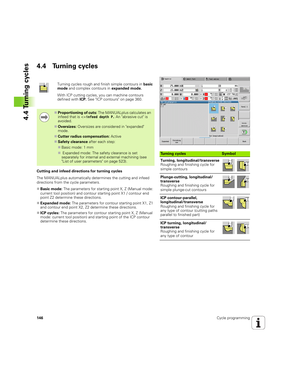4 turning cycles, 4 t u rn ing cy cles 4.4 turning cycles | HEIDENHAIN SW 54843x-02 User Manual | Page 146 / 619