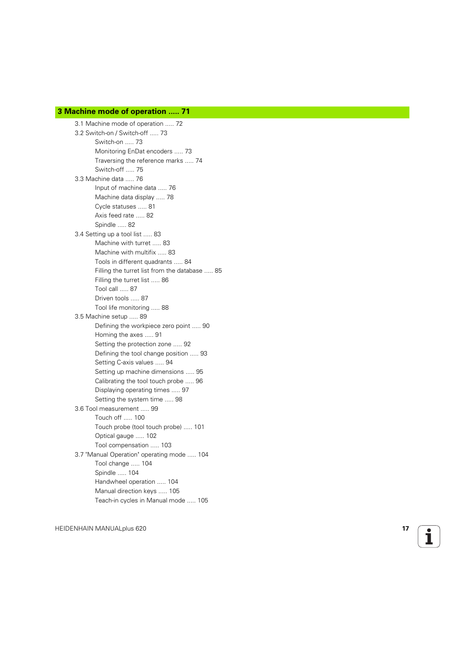 3 machine mode of operation | HEIDENHAIN SW 54843x-02 User Manual | Page 17 / 619