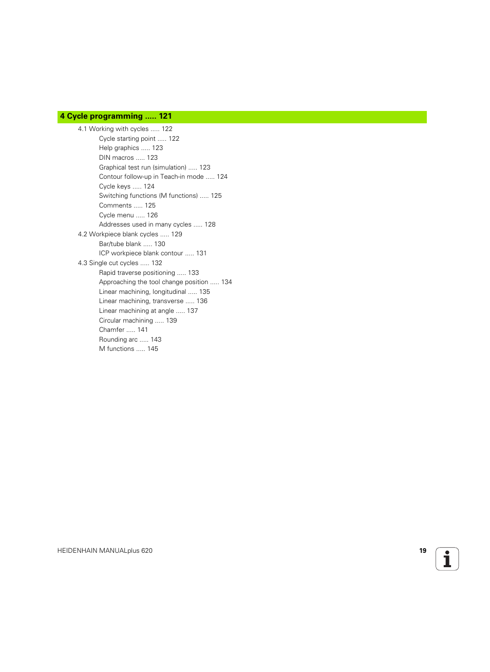 4 cycle programming | HEIDENHAIN SW 54843x-02 User Manual | Page 19 / 619