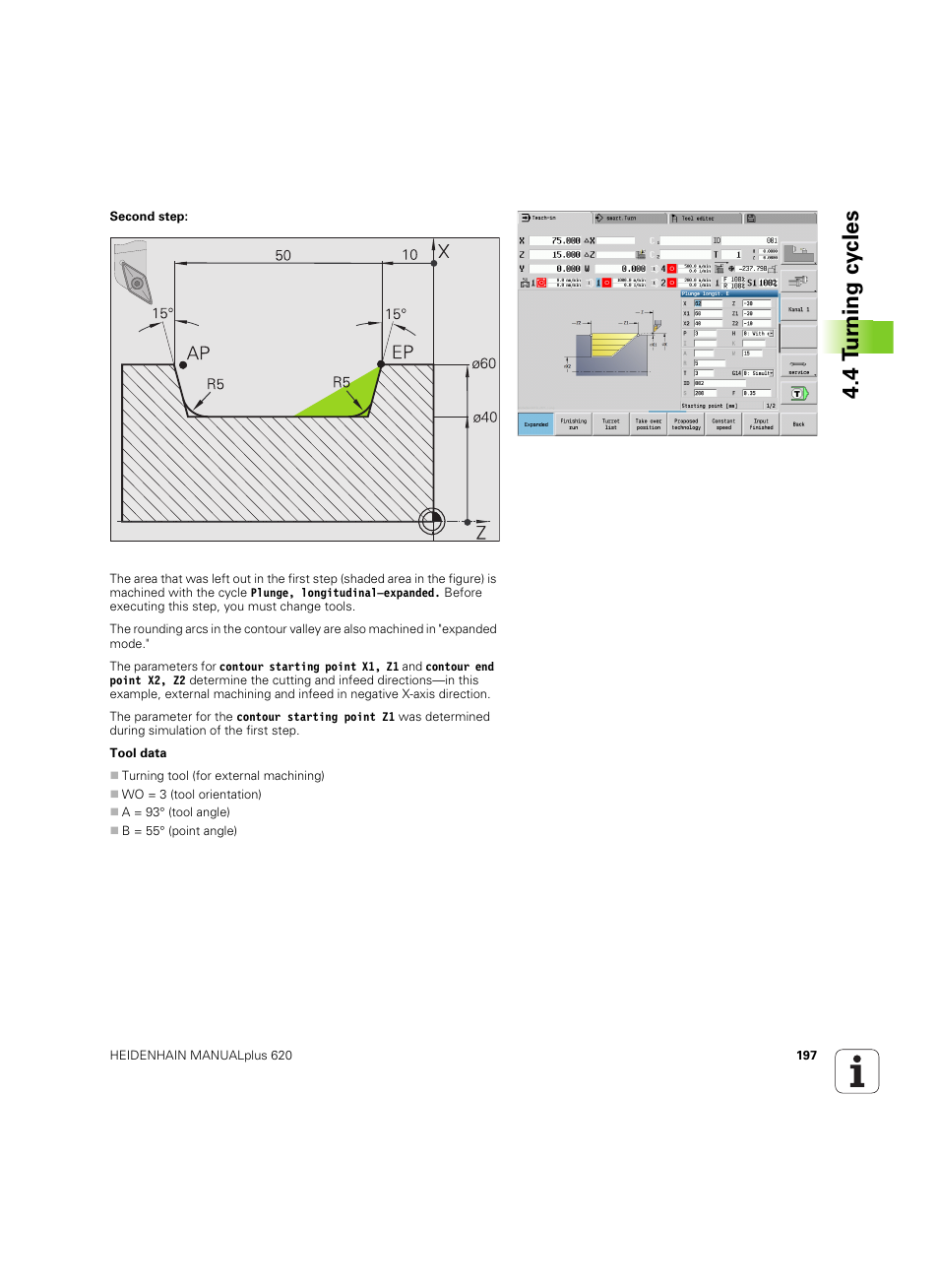 4 t u rn ing cy cles | HEIDENHAIN SW 54843x-02 User Manual | Page 197 / 619