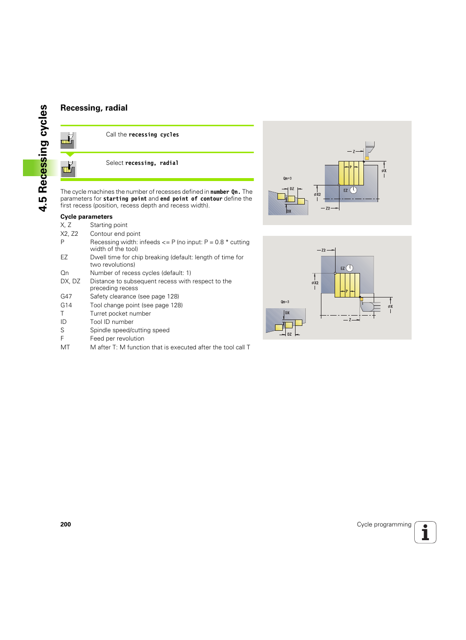Recessing, radial, 5 recessing cy cles | HEIDENHAIN SW 54843x-02 User Manual | Page 200 / 619