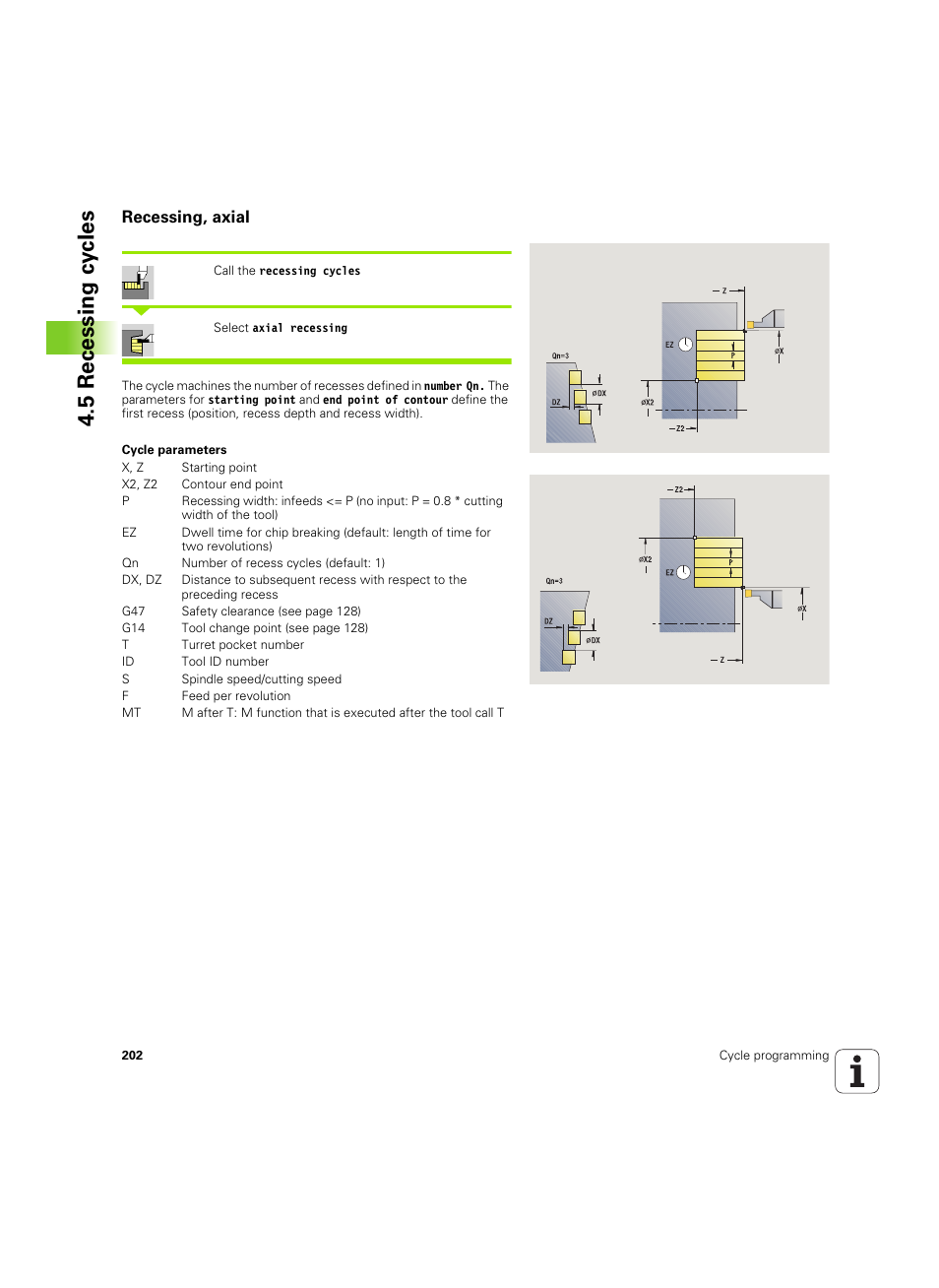 Recessing, axial, 5 recessing cy cles | HEIDENHAIN SW 54843x-02 User Manual | Page 202 / 619