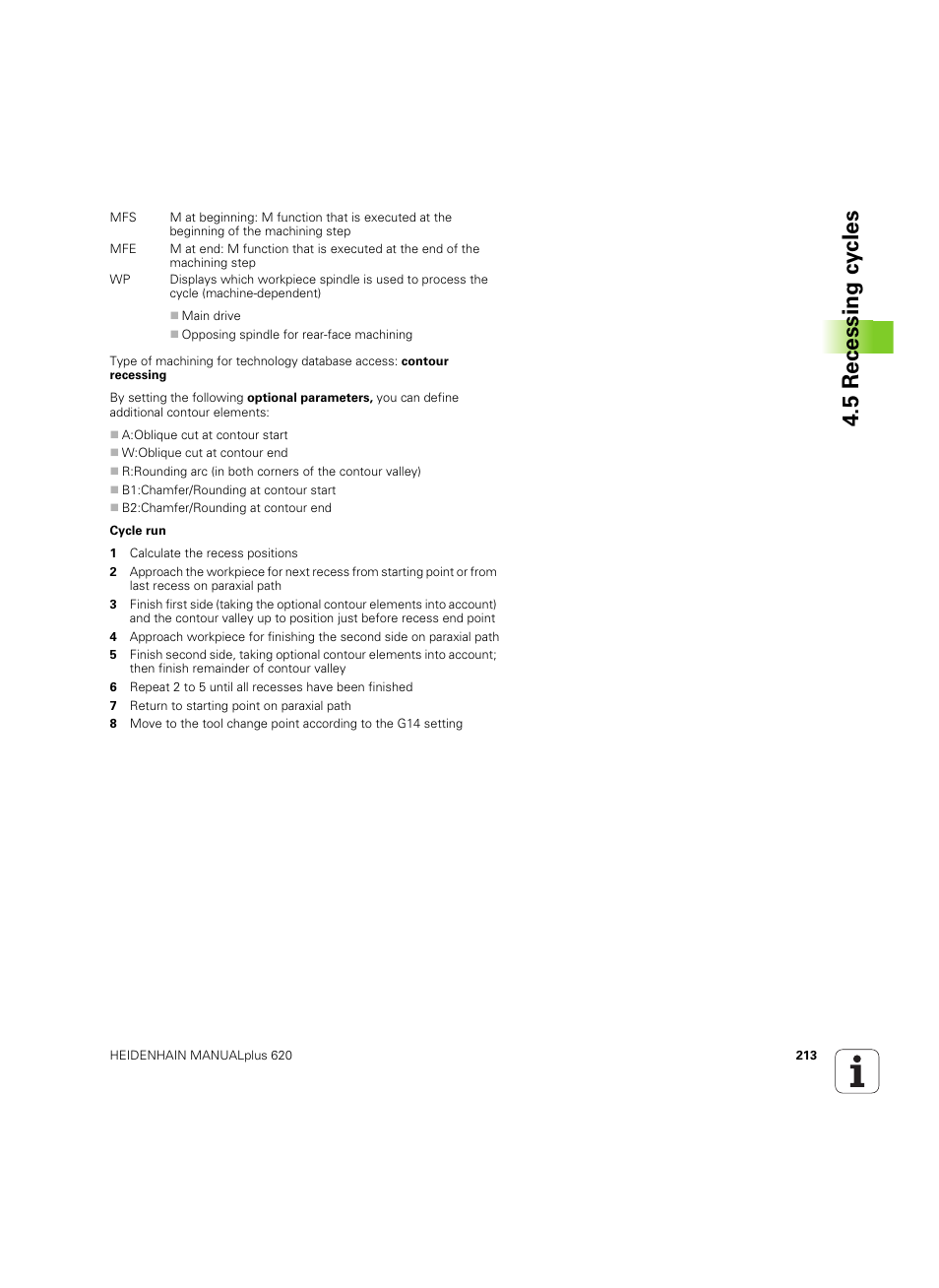 5 recessing cy cles | HEIDENHAIN SW 54843x-02 User Manual | Page 213 / 619