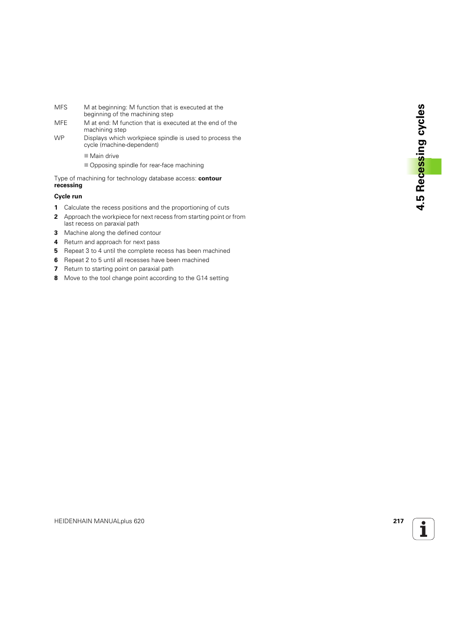 5 recessing cy cles | HEIDENHAIN SW 54843x-02 User Manual | Page 217 / 619