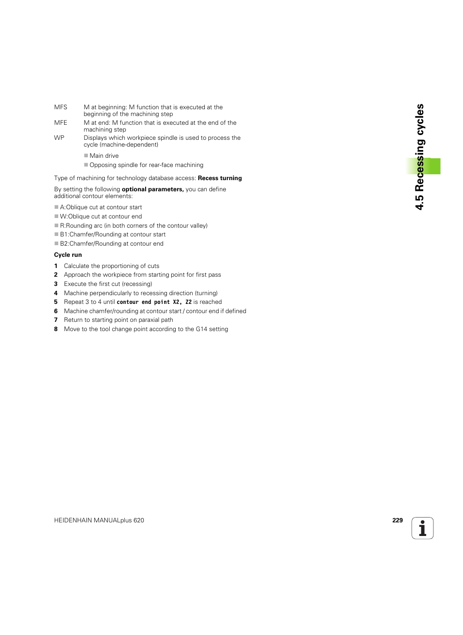 5 recessing cy cles | HEIDENHAIN SW 54843x-02 User Manual | Page 229 / 619