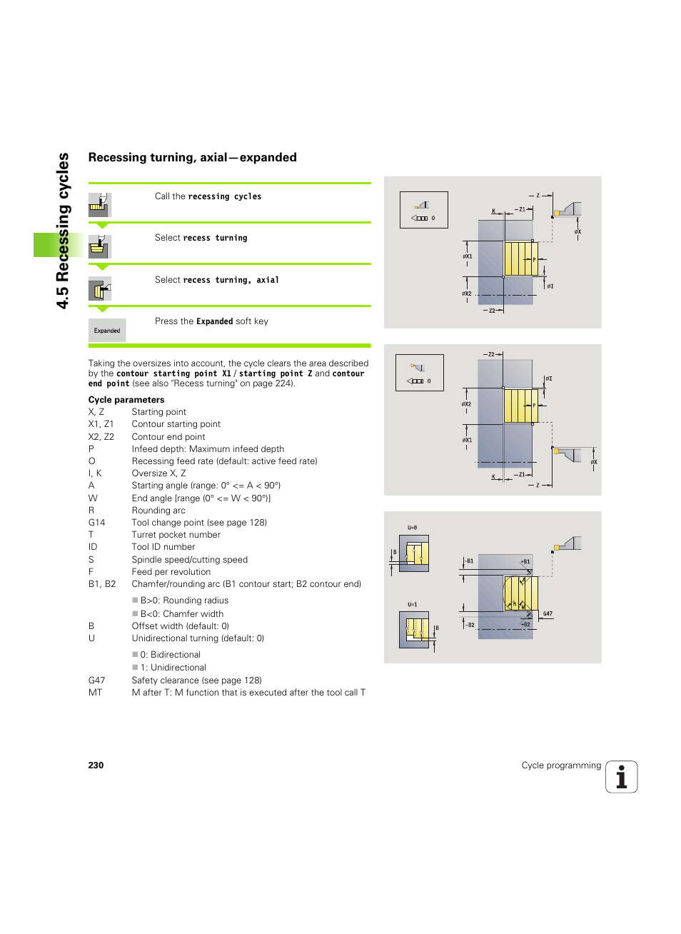 Recessing turning, axial—expanded, 5 recessing cy cles | HEIDENHAIN SW 54843x-02 User Manual | Page 230 / 619