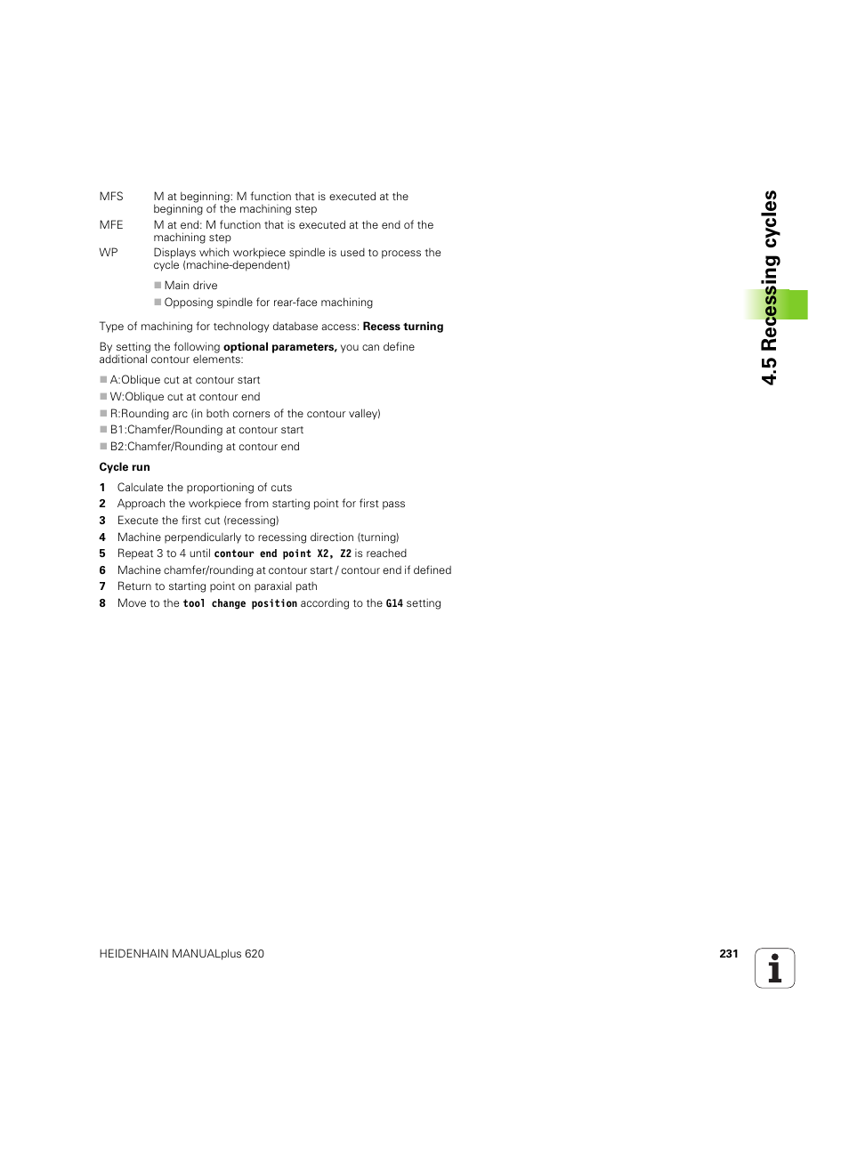 5 recessing cy cles | HEIDENHAIN SW 54843x-02 User Manual | Page 231 / 619