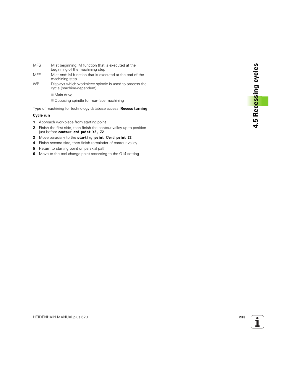 5 recessing cy cles | HEIDENHAIN SW 54843x-02 User Manual | Page 233 / 619