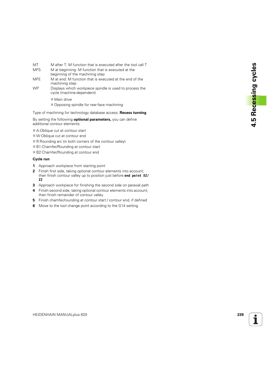 5 recessing cy cles | HEIDENHAIN SW 54843x-02 User Manual | Page 239 / 619