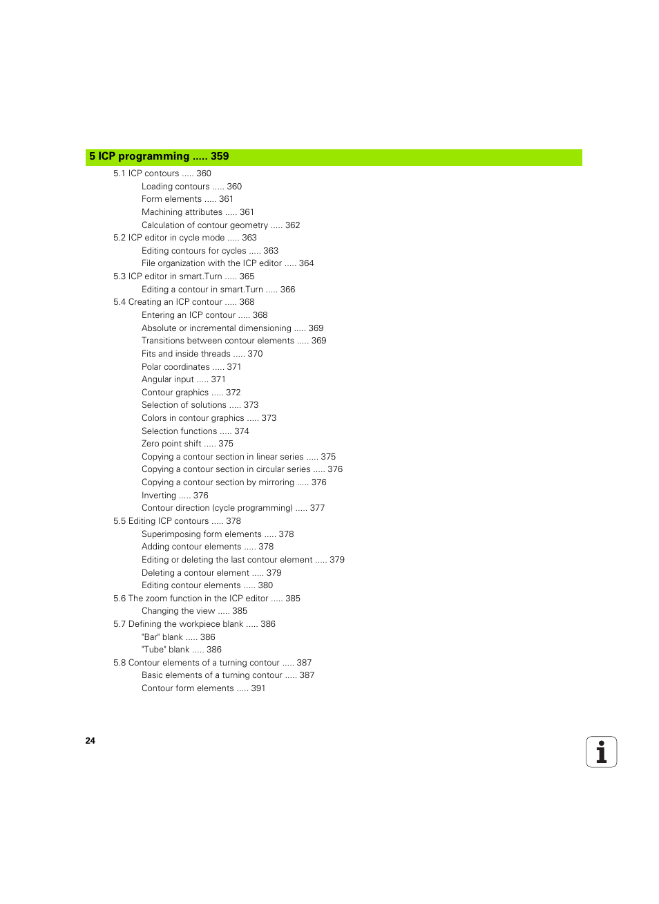 5 icp programming | HEIDENHAIN SW 54843x-02 User Manual | Page 24 / 619