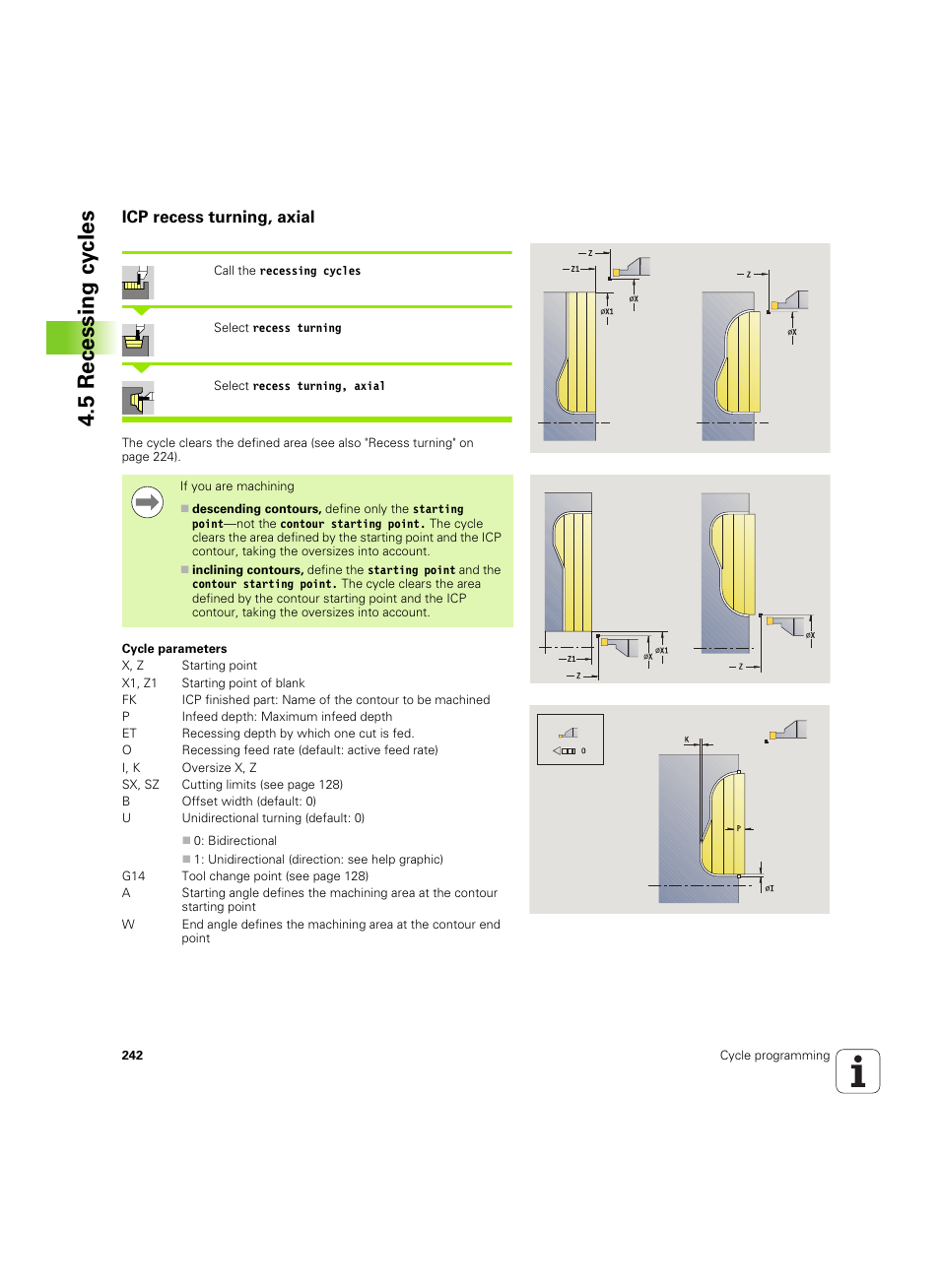 Icp recess turning, axial, 5 recessing cy cles | HEIDENHAIN SW 54843x-02 User Manual | Page 242 / 619
