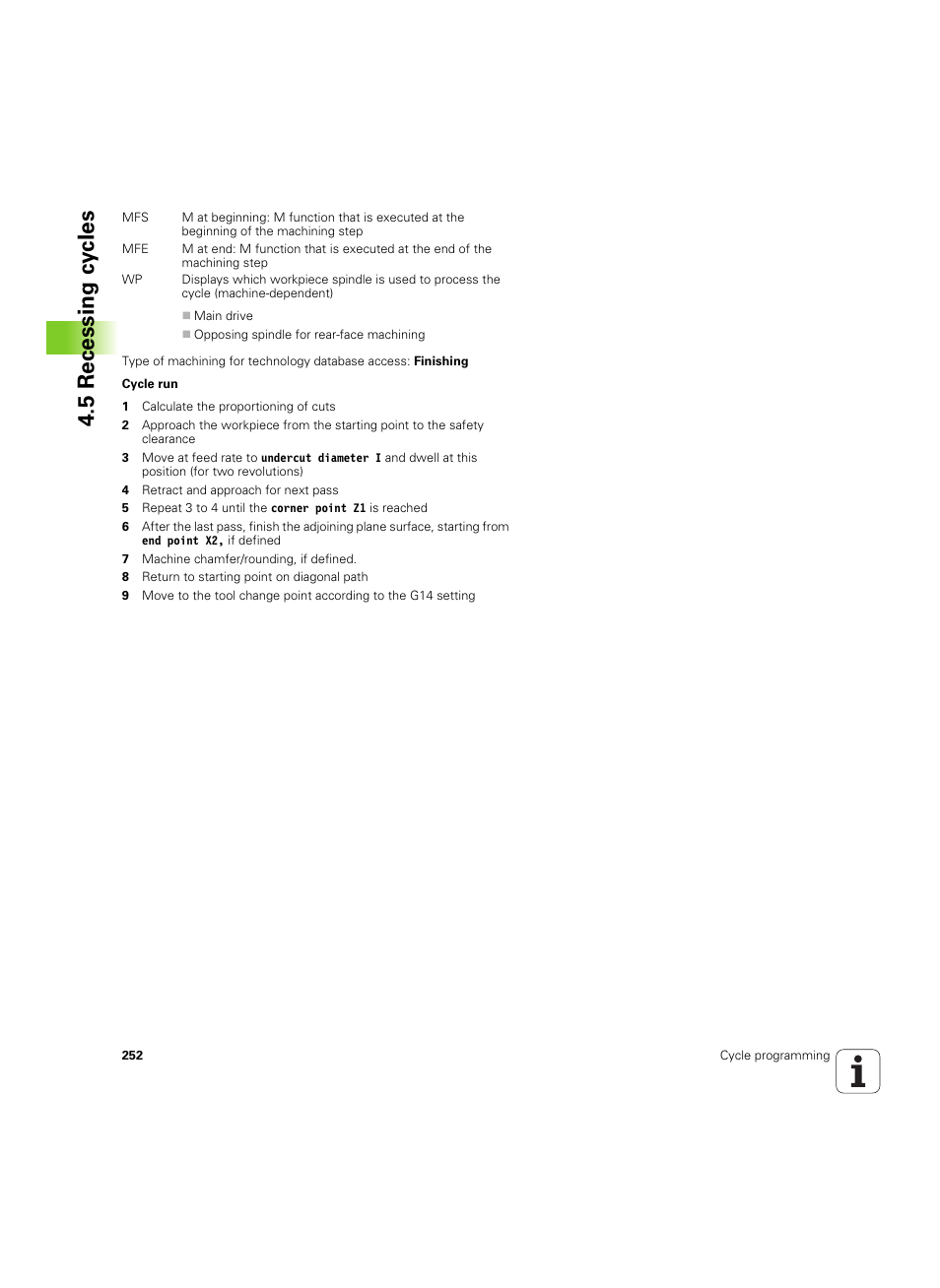 5 recessing cy cles | HEIDENHAIN SW 54843x-02 User Manual | Page 252 / 619