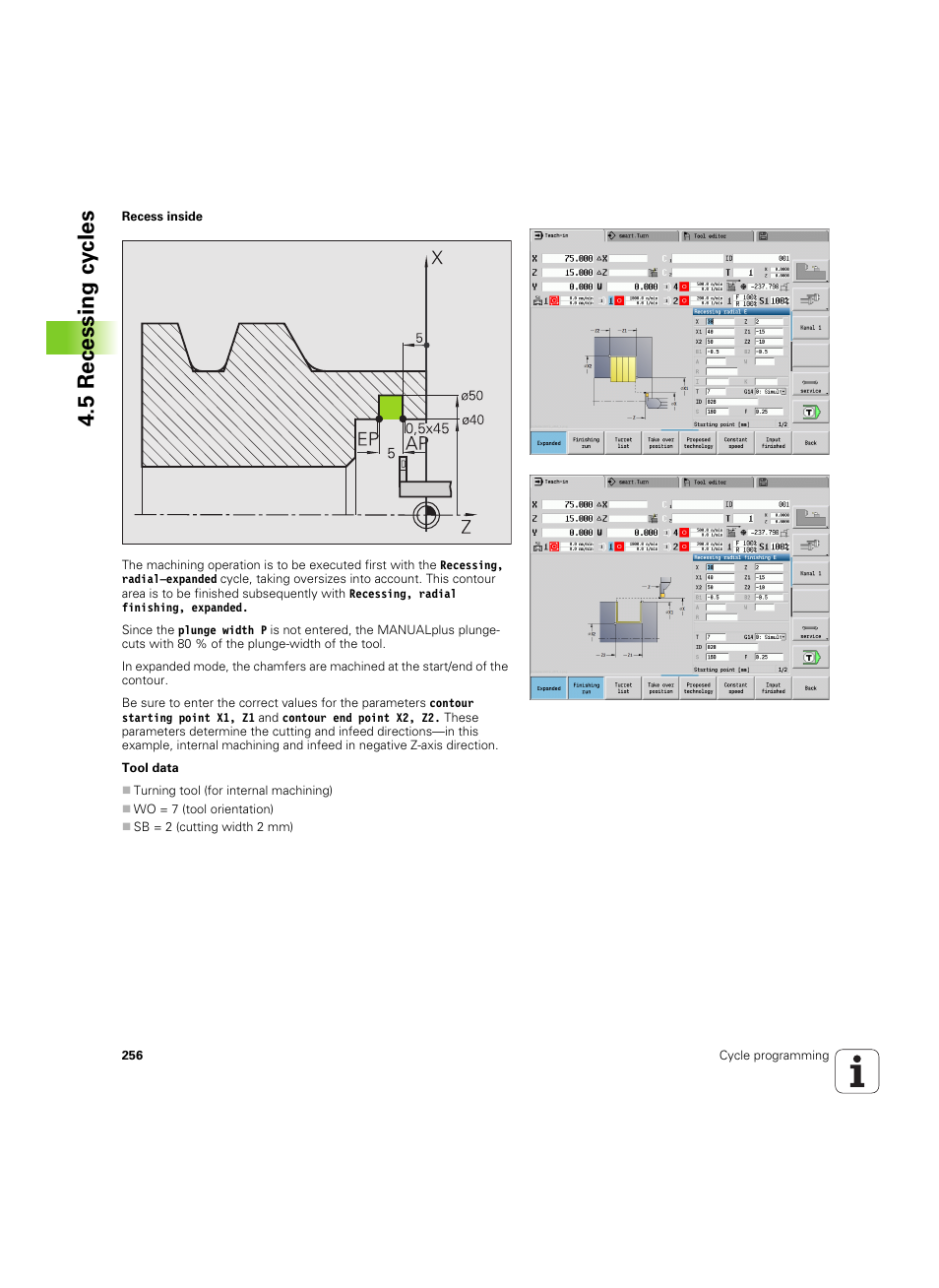 5 recessing cy cles | HEIDENHAIN SW 54843x-02 User Manual | Page 256 / 619