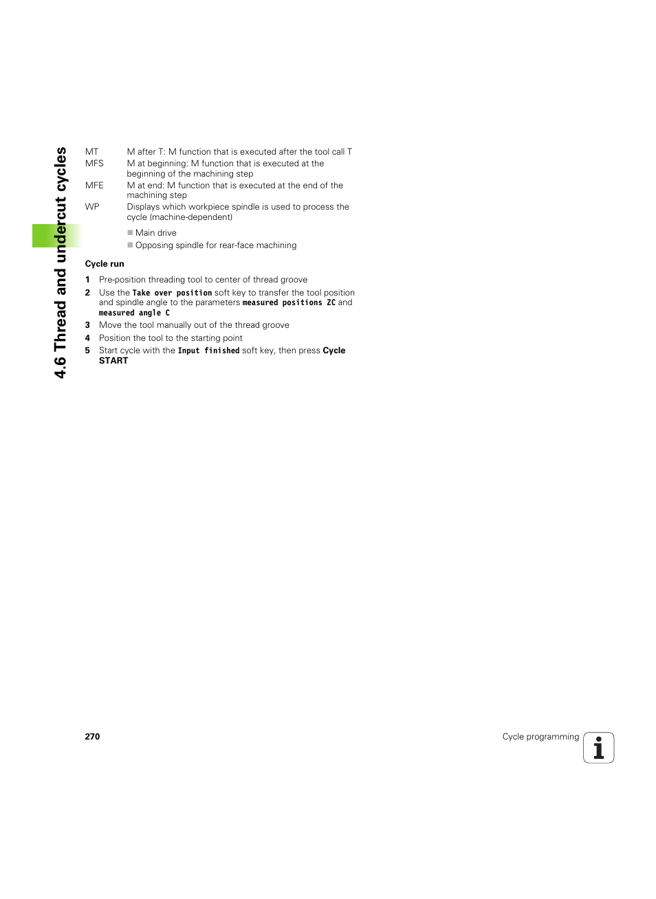 6 thr ead and under c ut cy cles | HEIDENHAIN SW 54843x-02 User Manual | Page 270 / 619