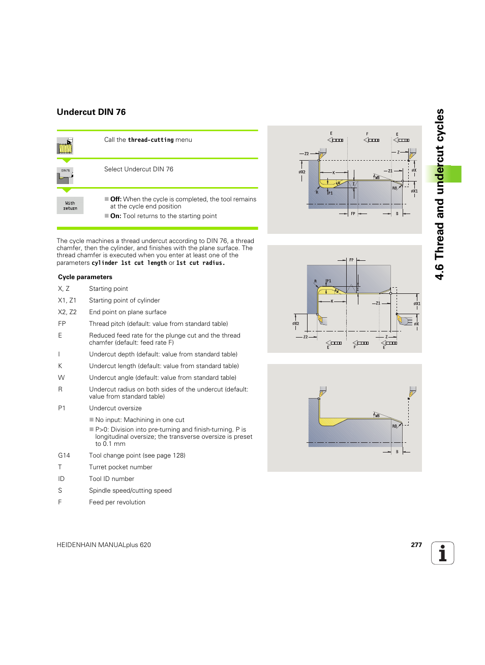 Undercut din 76, 6 thr ead and under c ut cy cles | HEIDENHAIN SW 54843x-02 User Manual | Page 277 / 619