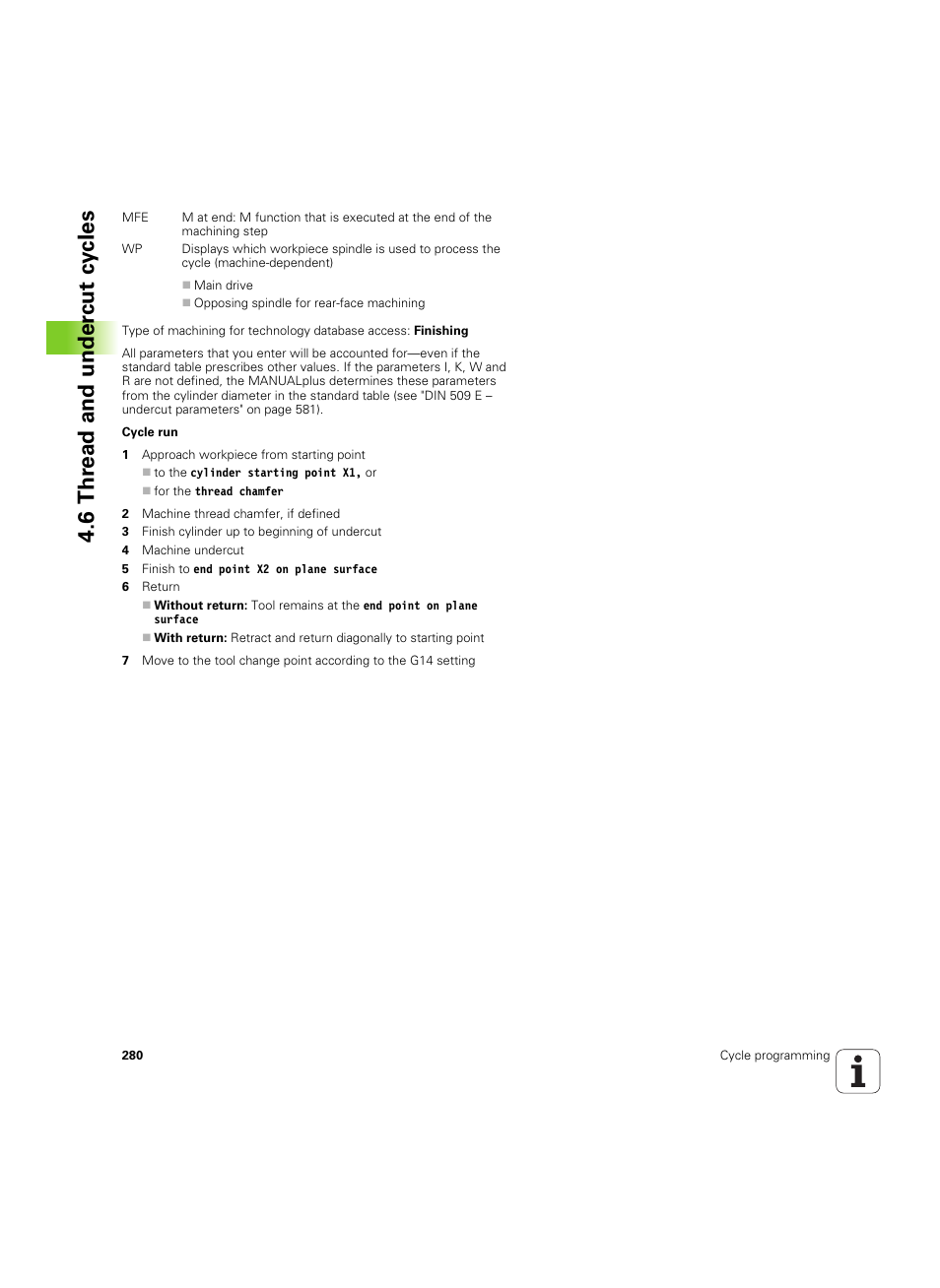 6 thr ead and under c ut cy cles | HEIDENHAIN SW 54843x-02 User Manual | Page 280 / 619