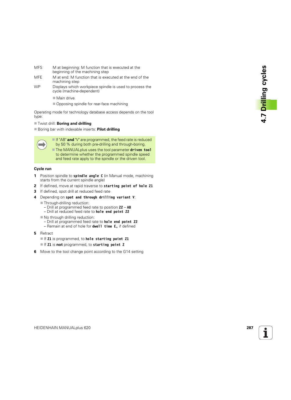 7 dr illing cy cles | HEIDENHAIN SW 54843x-02 User Manual | Page 287 / 619