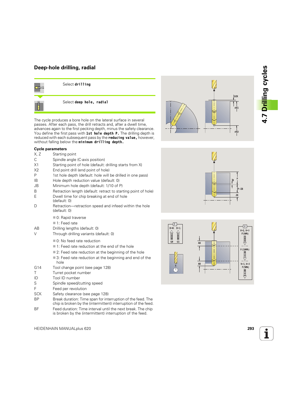 Deep-hole drilling, radial, 7 dr illing cy cles | HEIDENHAIN SW 54843x-02 User Manual | Page 293 / 619