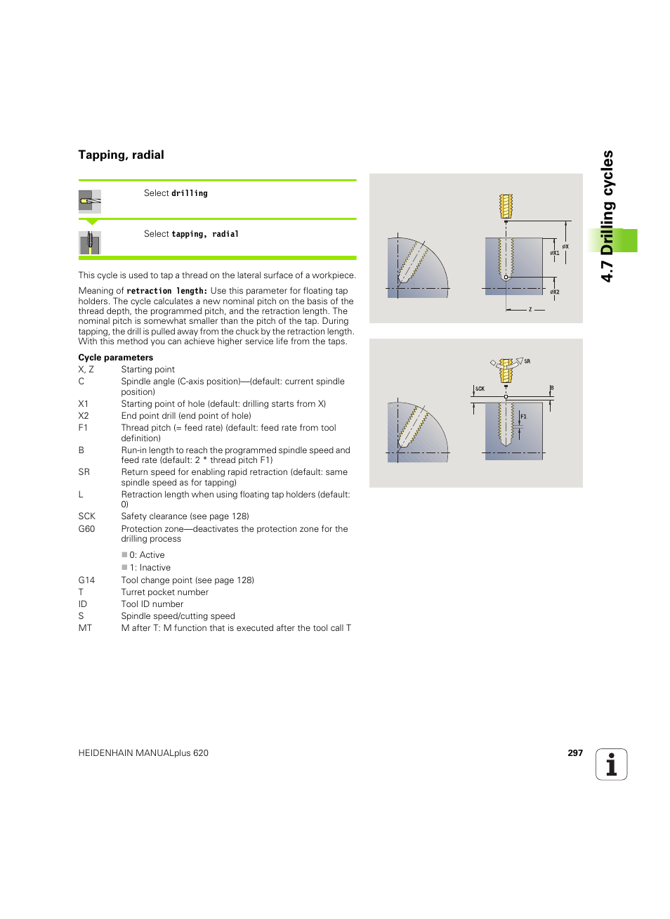 Tapping, radial, 7 dr illing cy cles | HEIDENHAIN SW 54843x-02 User Manual | Page 297 / 619