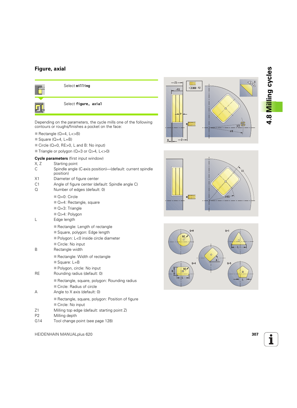 Figure, axial, 8 milling cy cles | HEIDENHAIN SW 54843x-02 User Manual | Page 307 / 619