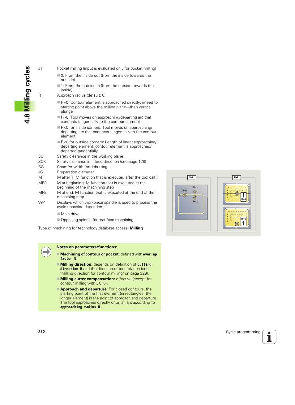 8 milling cy cles | HEIDENHAIN SW 54843x-02 User Manual | Page 312 / 619