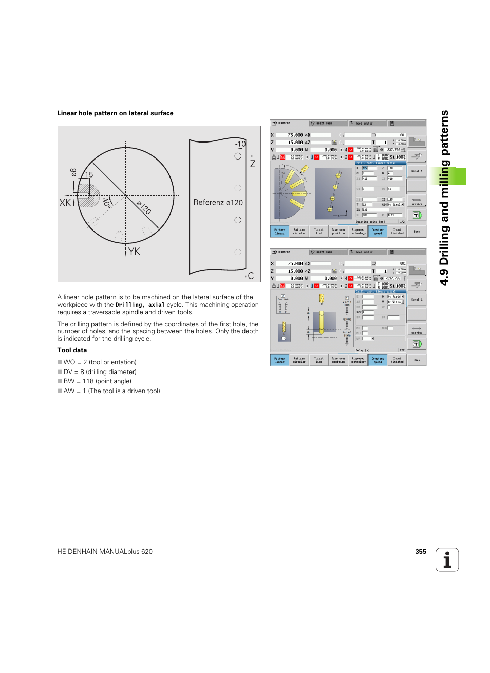 9 dr illing and milling pat ter ns | HEIDENHAIN SW 54843x-02 User Manual | Page 355 / 619