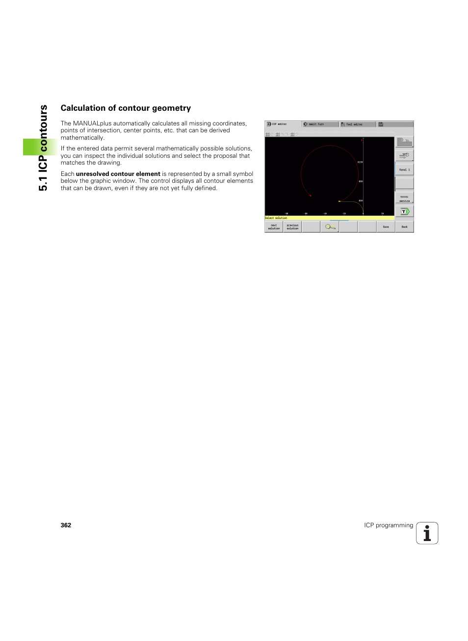 Calculation of contour geometry, 1 icp cont ours | HEIDENHAIN SW 54843x-02 User Manual | Page 362 / 619