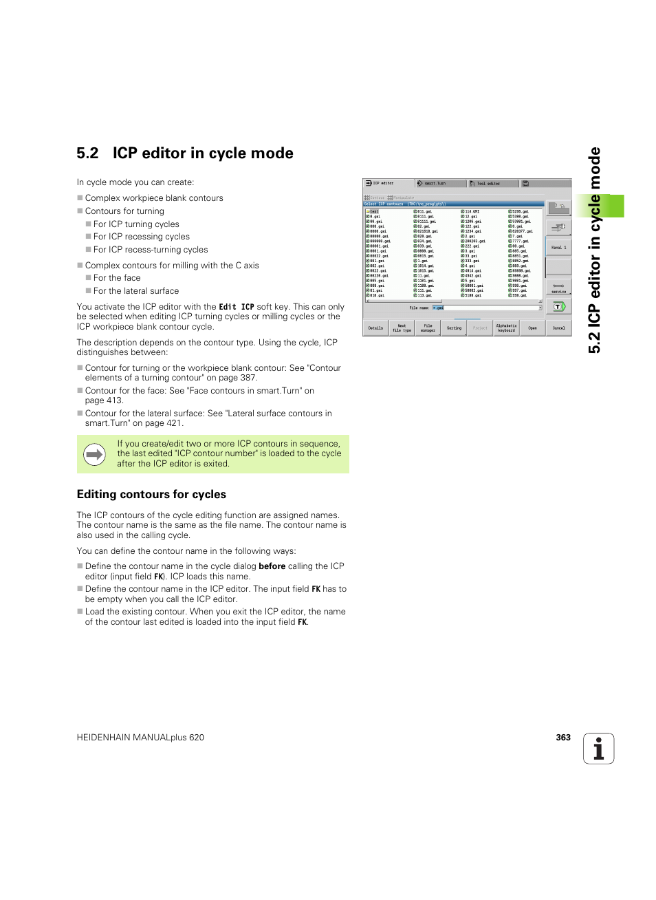 2 icp editor in cycle mode, Editing contours for cycles | HEIDENHAIN SW 54843x-02 User Manual | Page 363 / 619