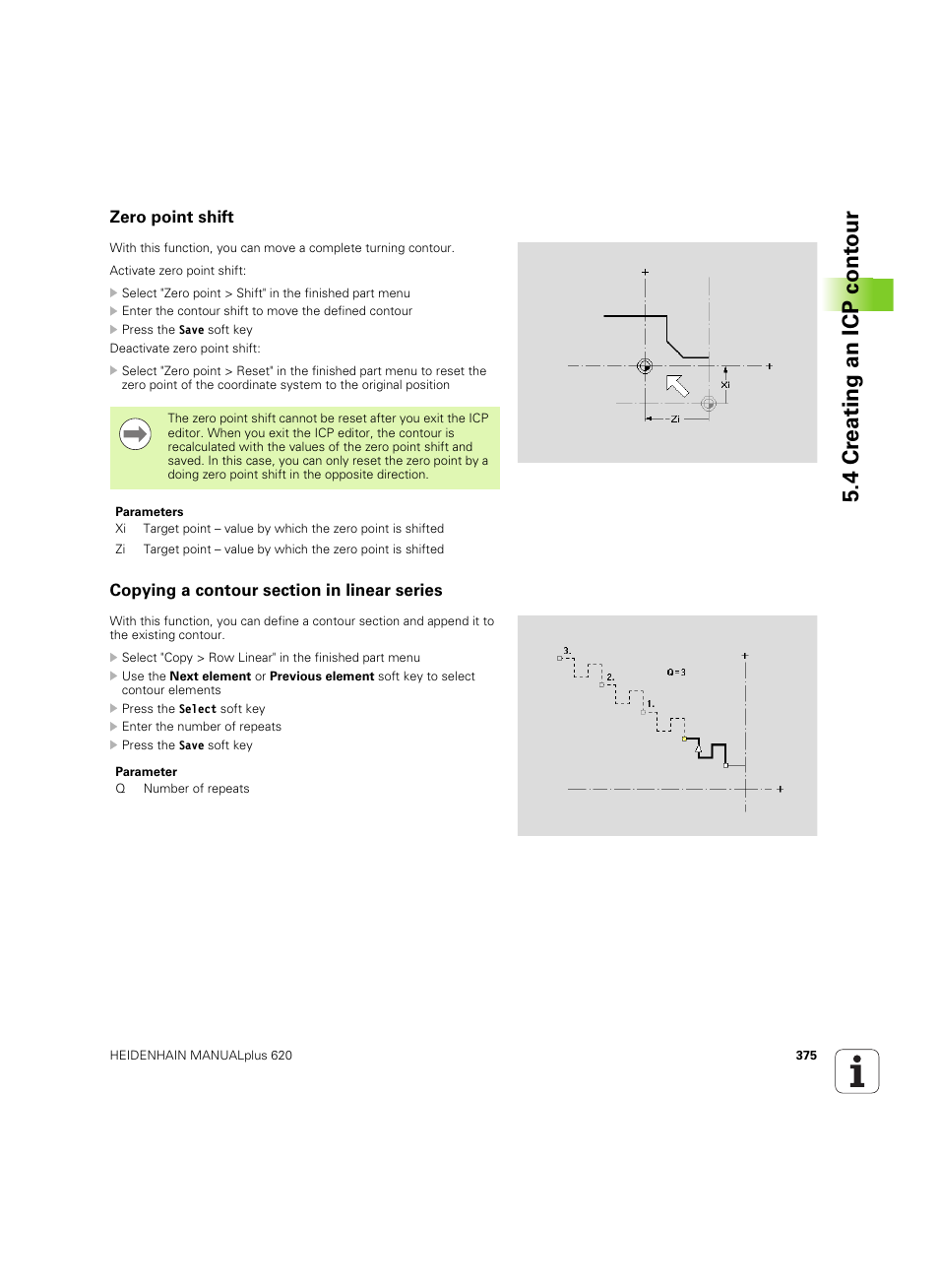 Zero point shift, Copying a contour section in linear series, 4 cr eating an icp cont our | HEIDENHAIN SW 54843x-02 User Manual | Page 375 / 619