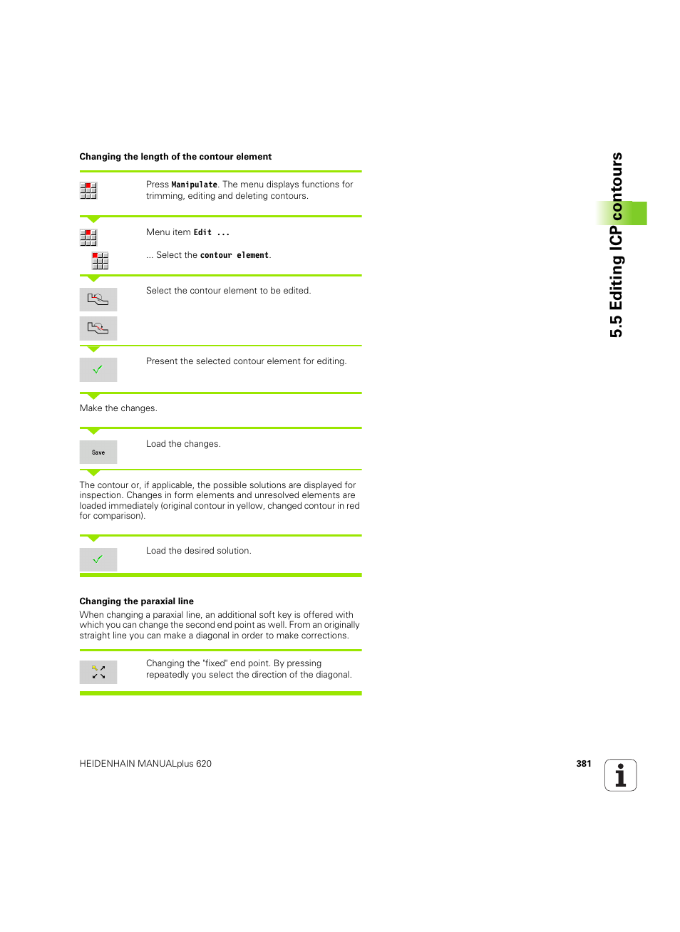 5 editing icp cont ours | HEIDENHAIN SW 54843x-02 User Manual | Page 381 / 619