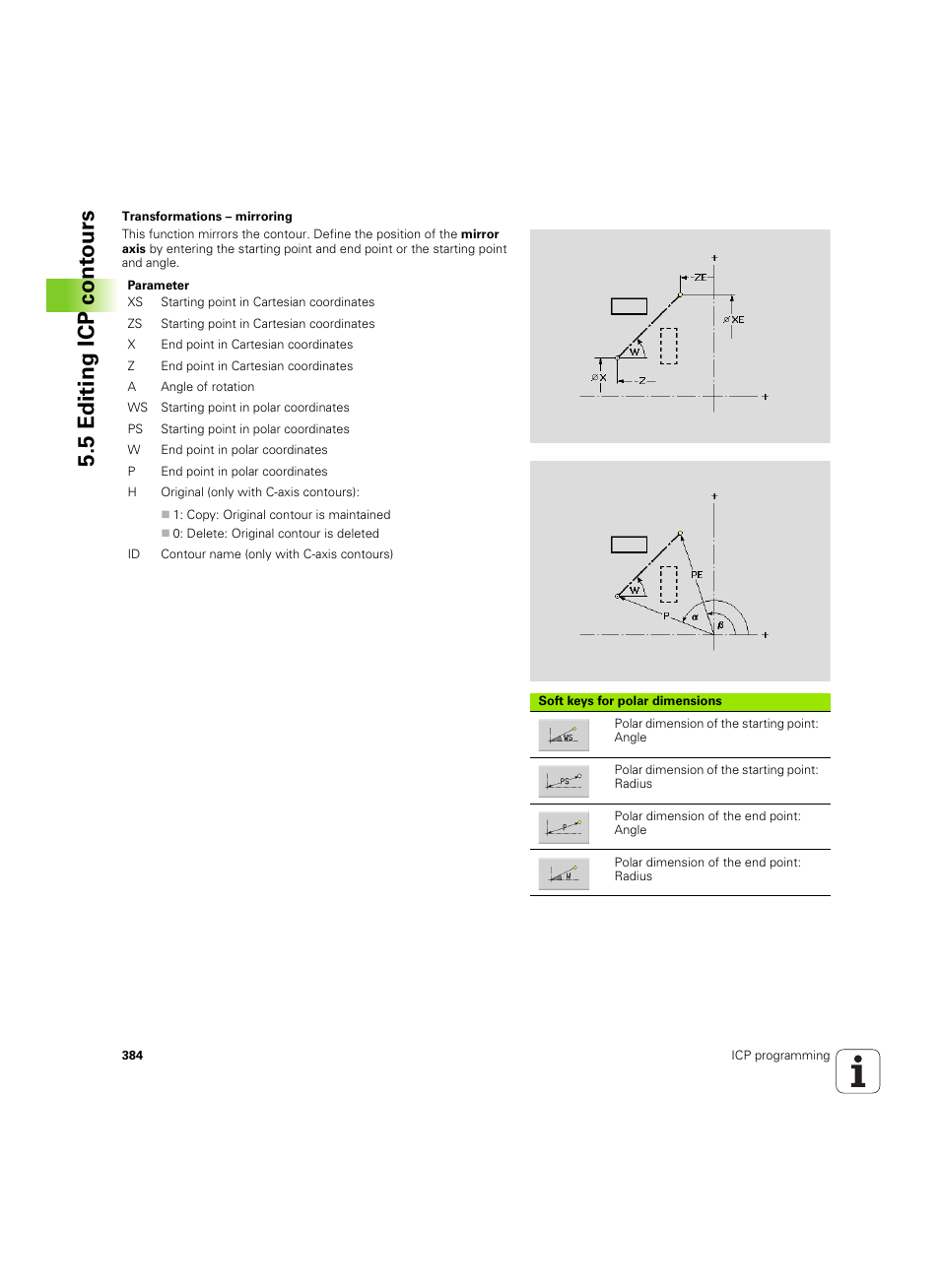 5 editing icp cont ours | HEIDENHAIN SW 54843x-02 User Manual | Page 384 / 619