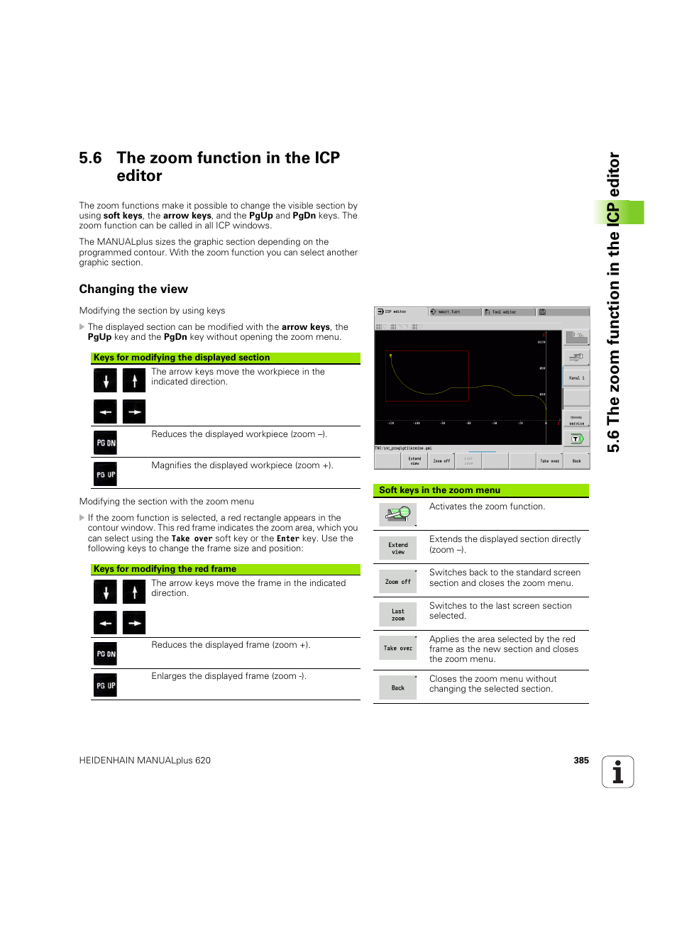 6 the zoom function in the icp editor, Changing the view | HEIDENHAIN SW 54843x-02 User Manual | Page 385 / 619