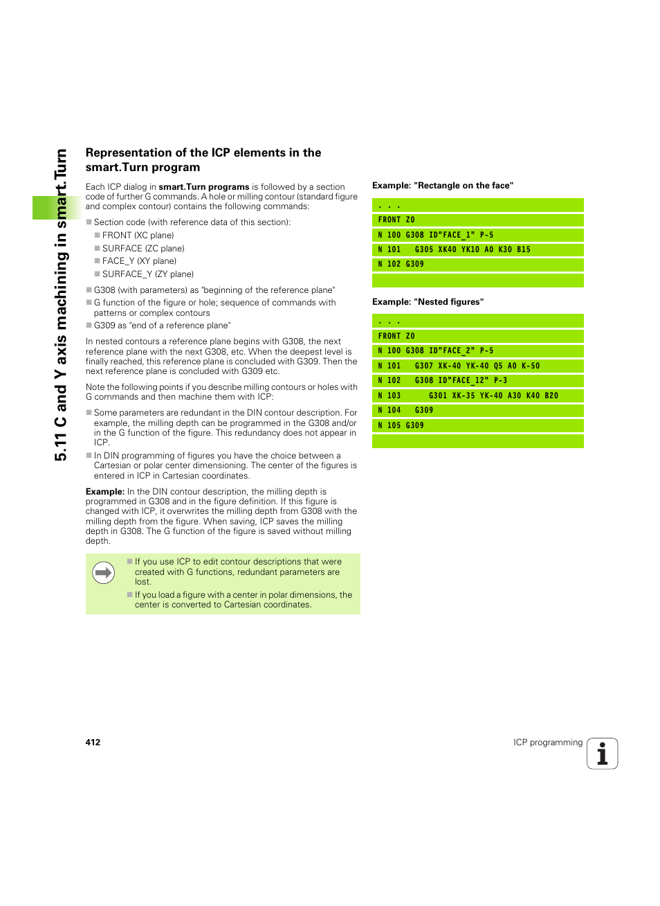 1 1 c and y axis mac h ining in smar t.t u rn | HEIDENHAIN SW 54843x-02 User Manual | Page 412 / 619