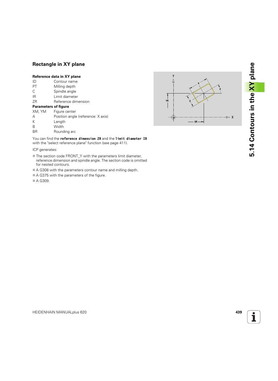 Rectangle in xy plane, 14 cont ours in the xy plane | HEIDENHAIN SW 54843x-02 User Manual | Page 439 / 619