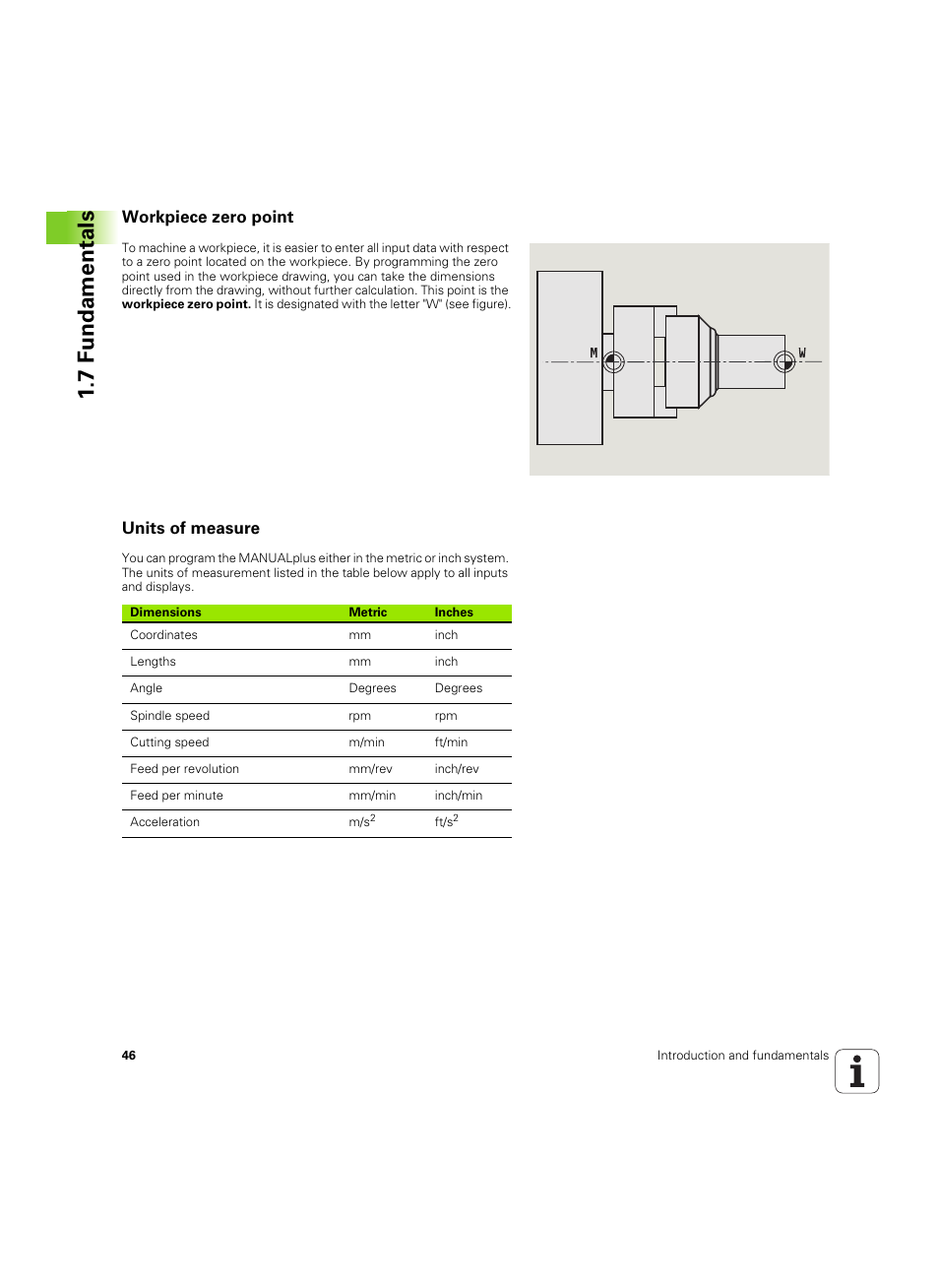 Workpiece zero point, Units of measure, 7 f undamentals | HEIDENHAIN SW 54843x-02 User Manual | Page 46 / 619