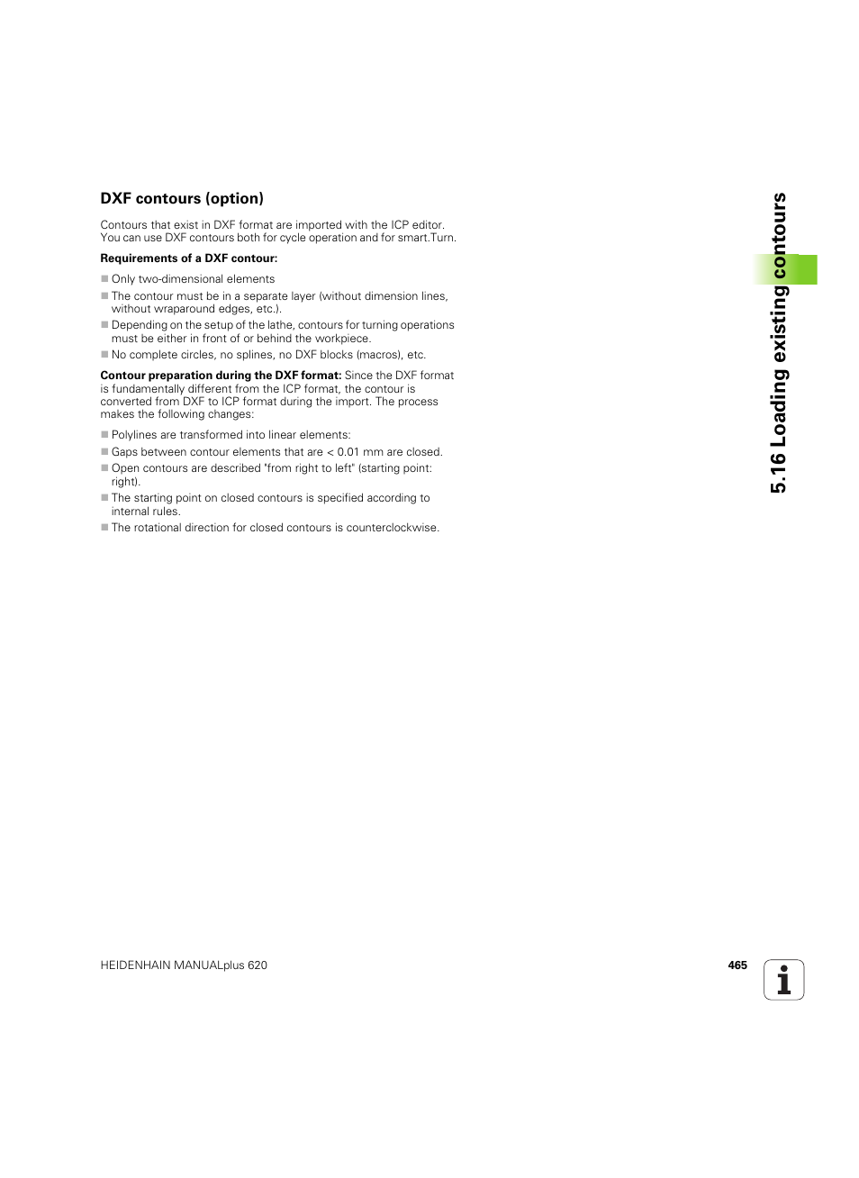 Dxf contours (option), 16 loading existing cont ours | HEIDENHAIN SW 54843x-02 User Manual | Page 465 / 619