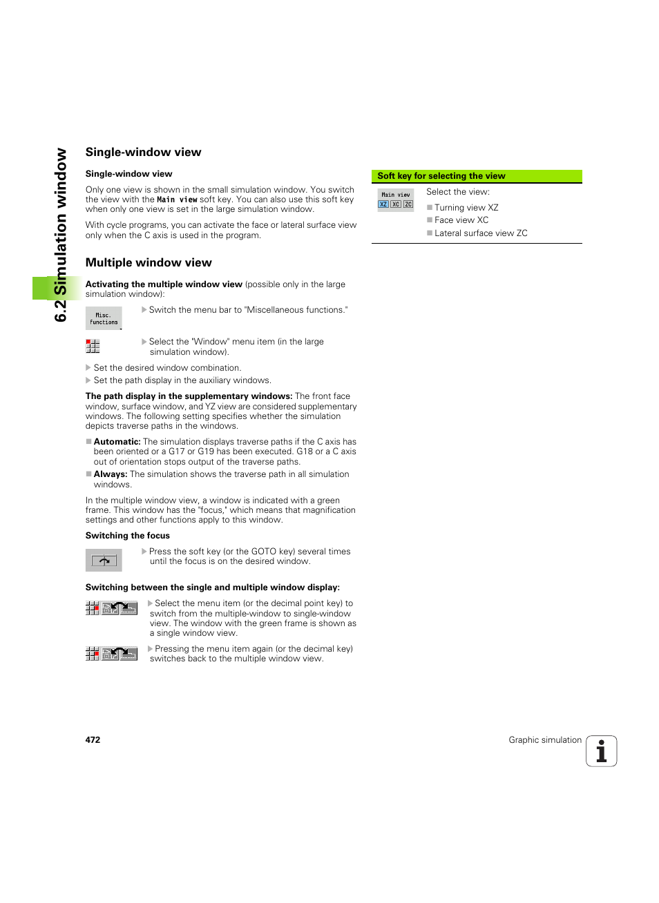 Single-window view, Multiple window view, 2 simulation windo w | HEIDENHAIN SW 54843x-02 User Manual | Page 472 / 619