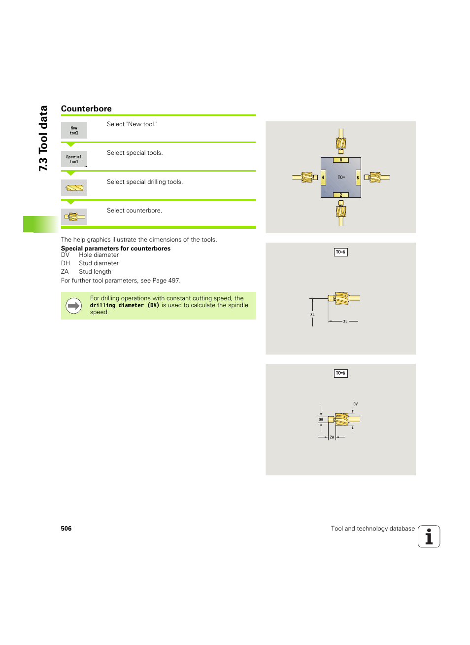 Counterbore, 3 t ool data | HEIDENHAIN SW 54843x-02 User Manual | Page 506 / 619