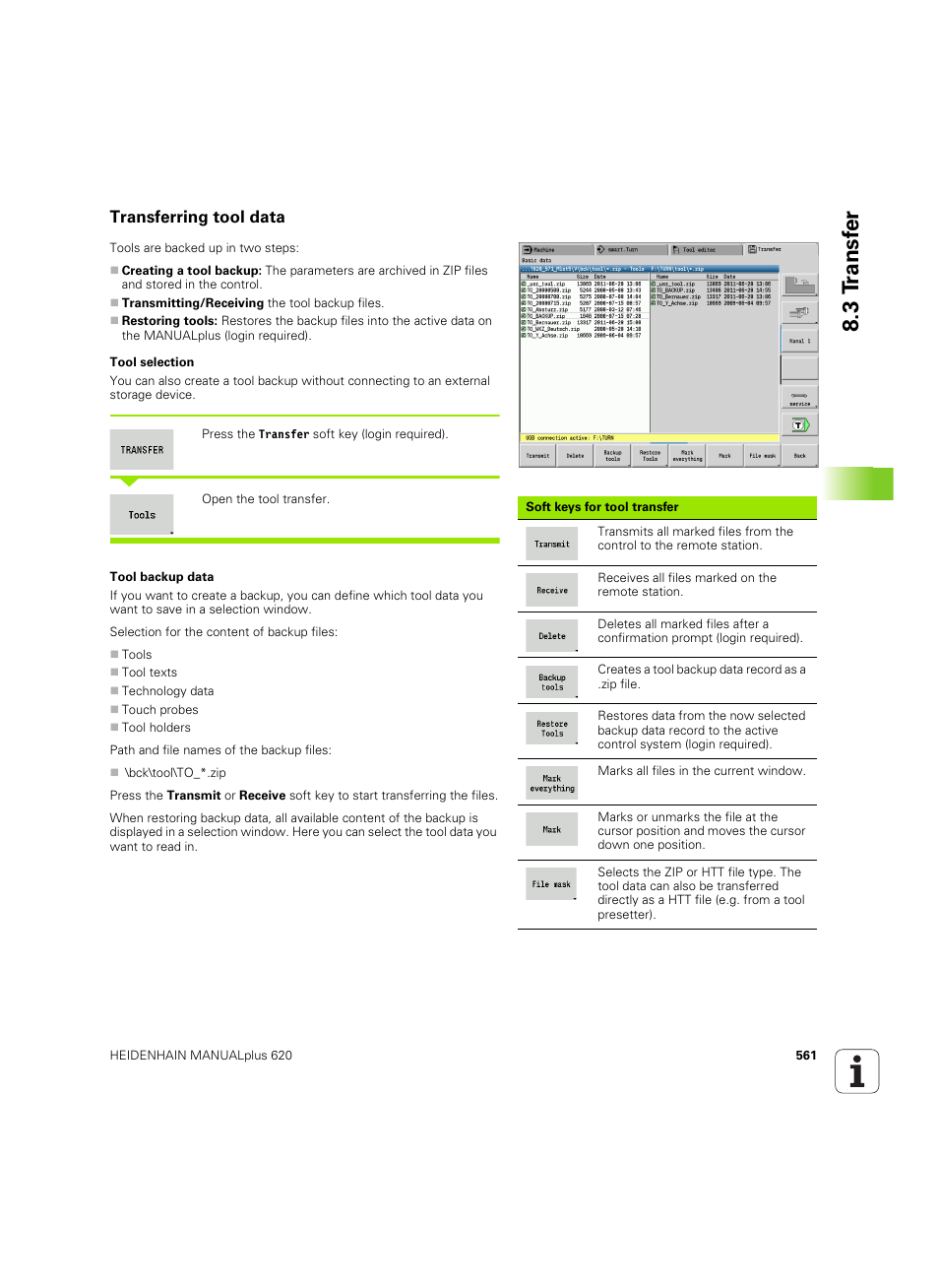 Transferring tool data, 3 t ransf er | HEIDENHAIN SW 54843x-02 User Manual | Page 561 / 619