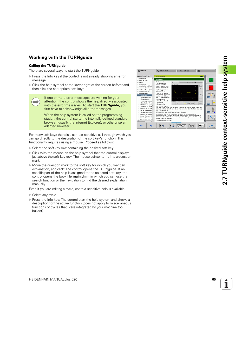 Working with the turnguide, 7 turnguide cont ext-sensitiv e help syst em | HEIDENHAIN SW 54843x-02 User Manual | Page 65 / 619