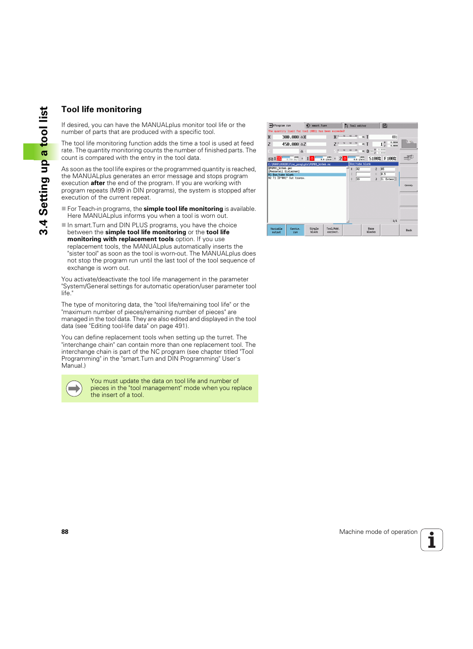 Tool life monitoring, 4 set ting up a t ool list | HEIDENHAIN SW 54843x-02 User Manual | Page 88 / 619