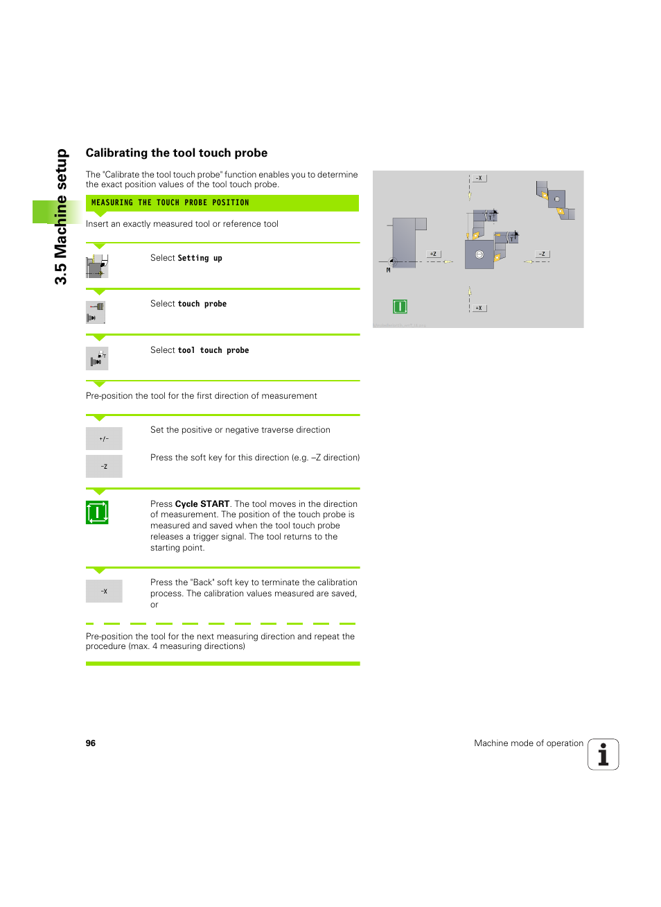 Calibrating the tool touch probe, 5 mac h ine set u p | HEIDENHAIN SW 54843x-02 User Manual | Page 96 / 619
