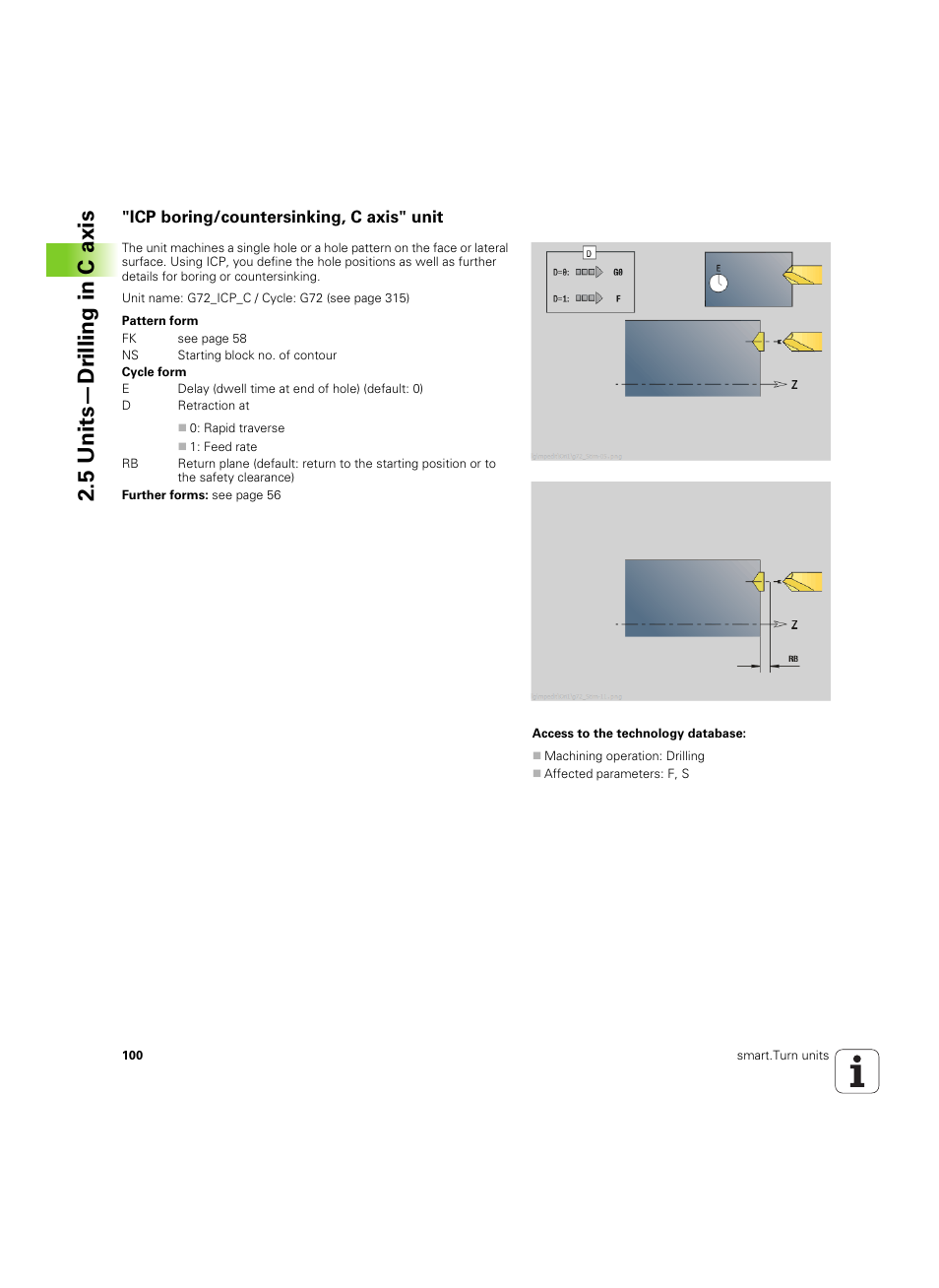 Icp boring/countersinking, c axis" unit, 5 units—dr illing in c axis | HEIDENHAIN SW 54843x-02 DIN Programming User Manual | Page 100 / 601
