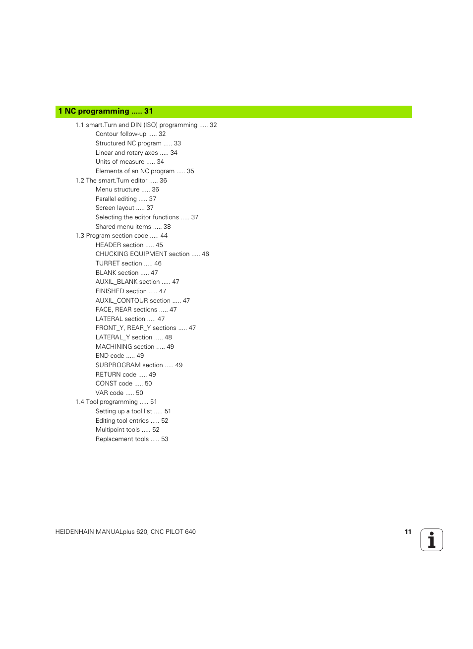 1 nc programming | HEIDENHAIN SW 54843x-02 DIN Programming User Manual | Page 11 / 601
