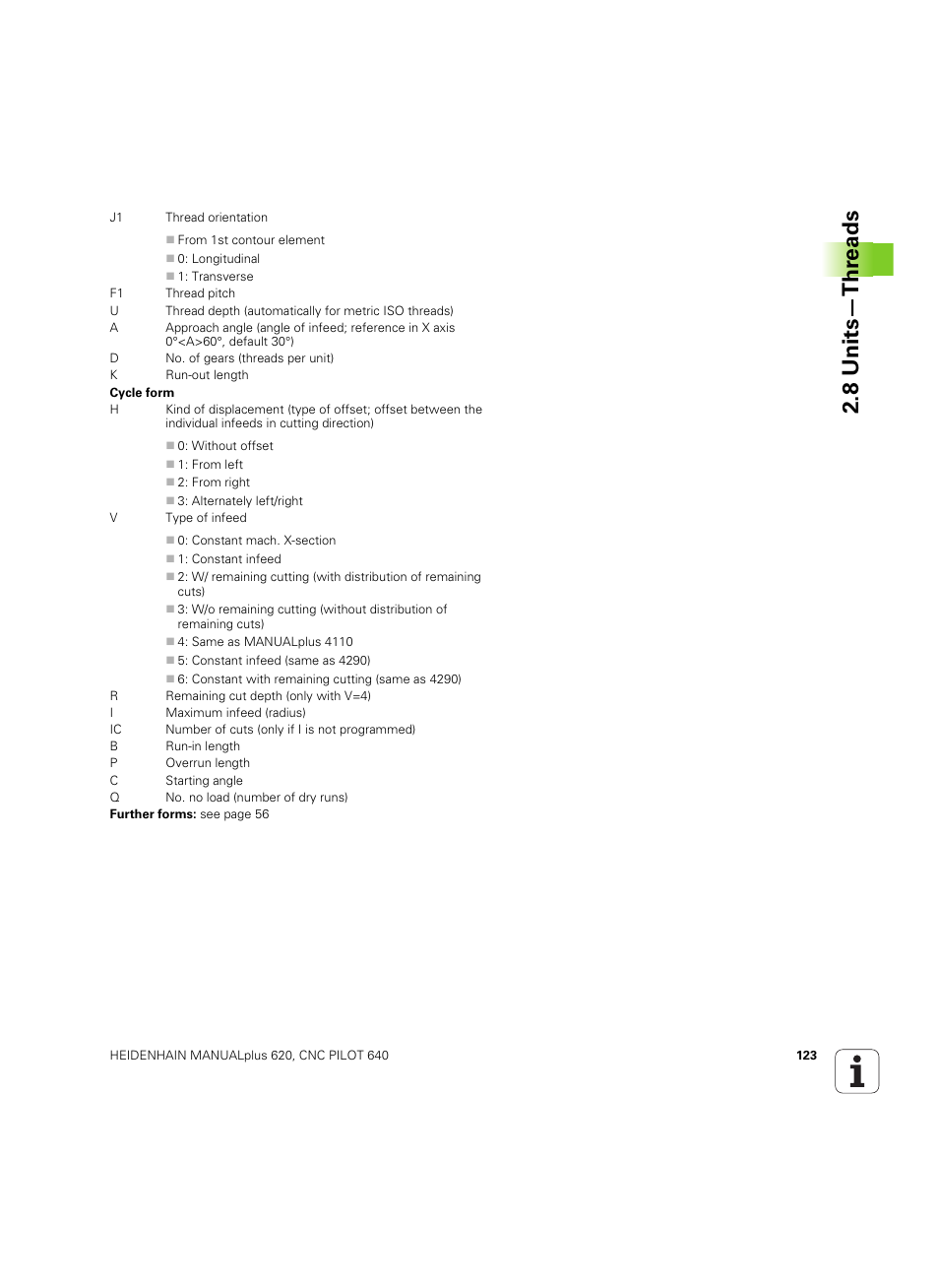 8 units—thr eads | HEIDENHAIN SW 54843x-02 DIN Programming User Manual | Page 123 / 601