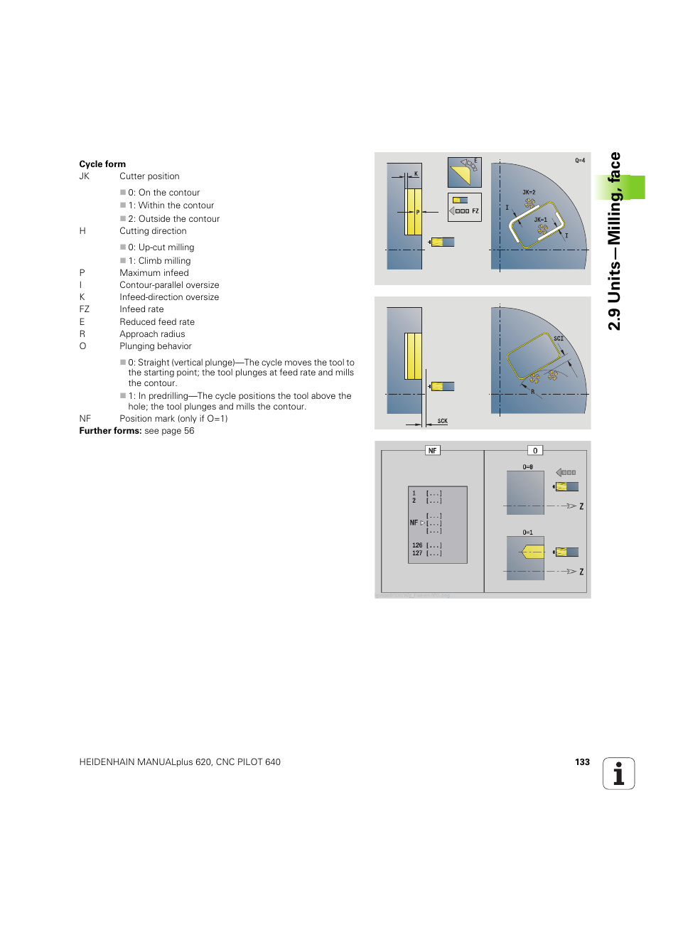 9 units—milling, f a ce | HEIDENHAIN SW 54843x-02 DIN Programming User Manual | Page 133 / 601