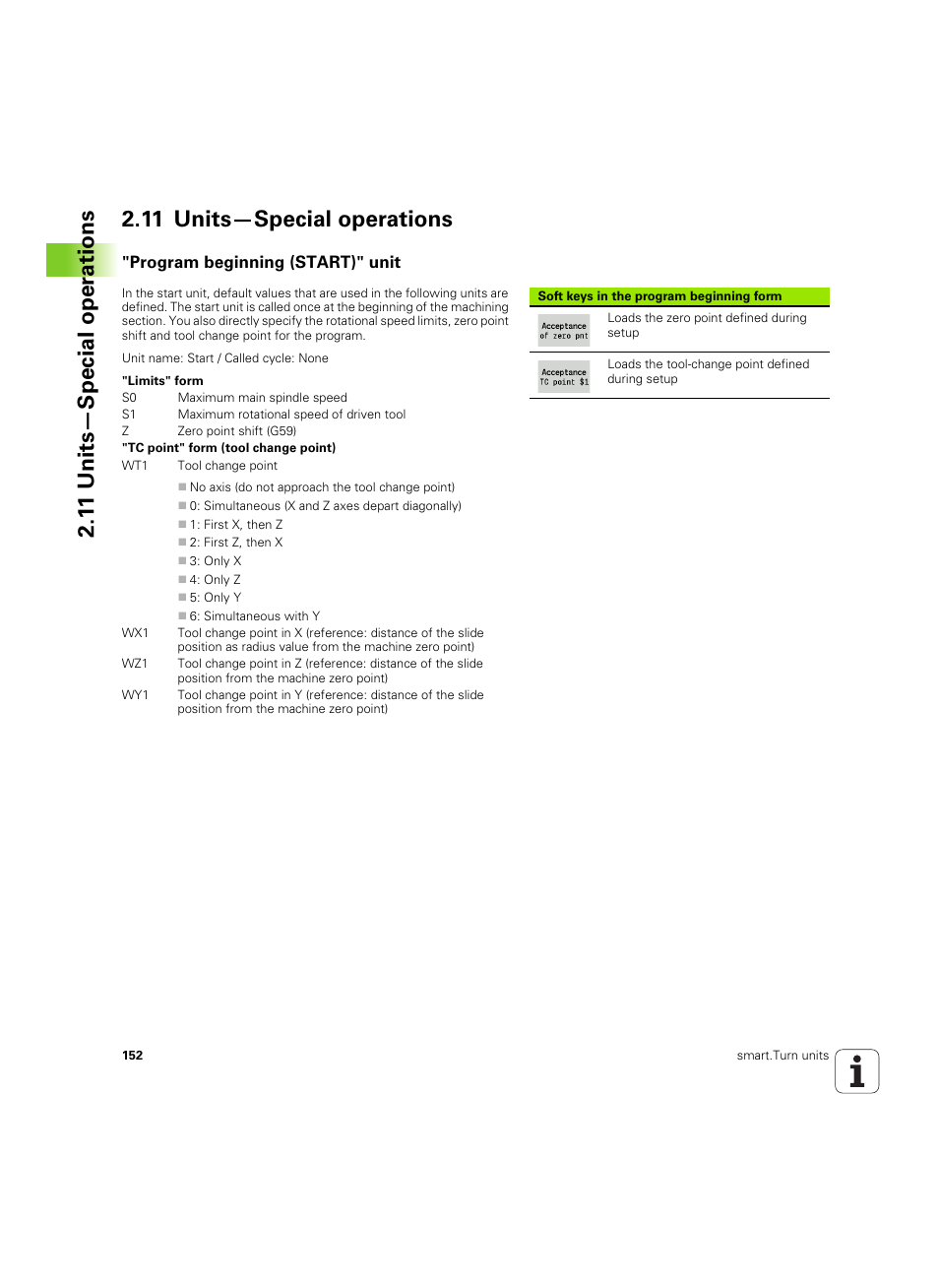 11 units—special operations, Program beginning (start)" unit | HEIDENHAIN SW 54843x-02 DIN Programming User Manual | Page 152 / 601